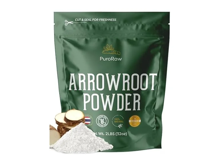 PuroRaw Arrowroot Starch Powder, 2lb Gluten Free