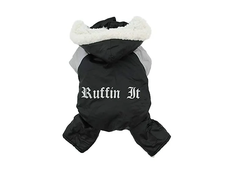 Dog Coat - Ruffin' It Snowsuit - Black & Grey