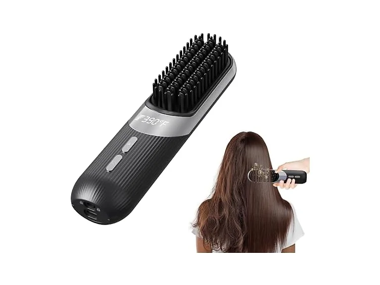 Cordless Hair Styling Brush 2-In-1 Black