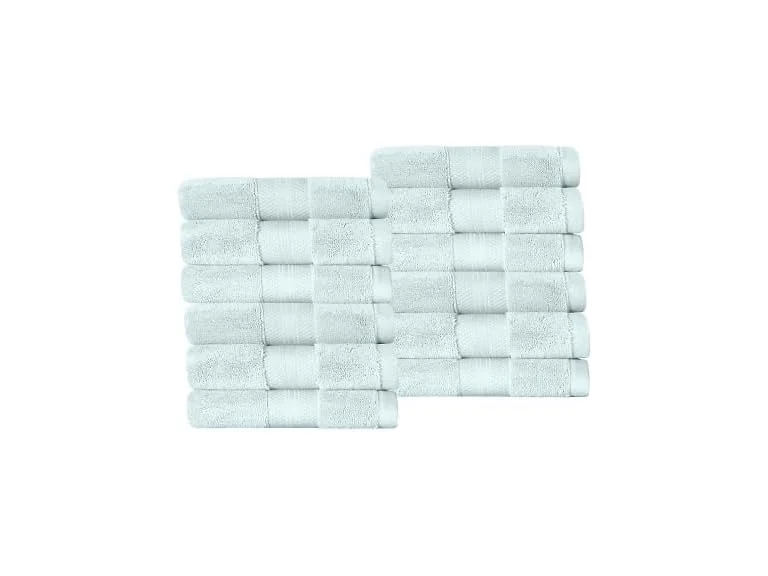 SUPERIOR Turkish Cotton 12-Piece Face Towel Set