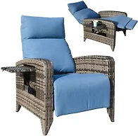 ZZW B0DWR7WY7K Upgraded Outdoor Recliner Chair Mix/Blu