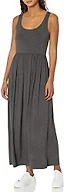 Amazon Essentials Women's Tank Waisted Maxi Long Dress with Straps (Available in Plus Size), Charcoal Heather, X-Large