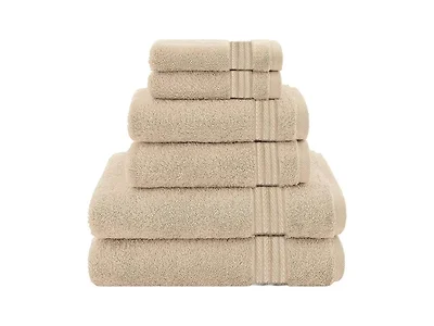 Textilia Set of 6 Bath Towel Set  Beige
