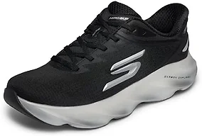 Skechers Men's Aero Burst Hands Free Slip-Ins Running Shoe, Black/White, 7.5