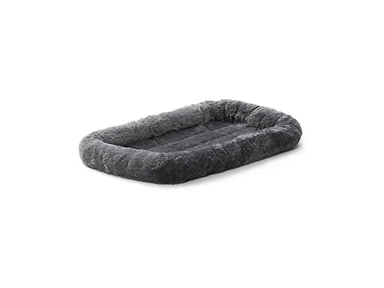 MidWest Homes for Pets XS Dog Bed - Gray Faux Fur Bolster