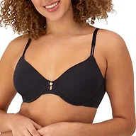 Maidenform Women's Underwire T-Shirt Bra, Everyday Luxe T-Shirt Bra, Full Coverage Bra Black