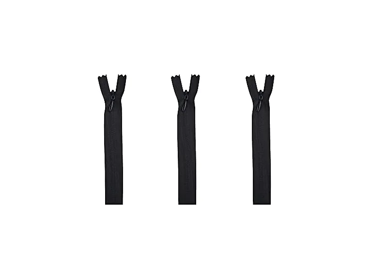 C&C Invisible Zipper - 3 Pack of 14 Inch Zippers- Black