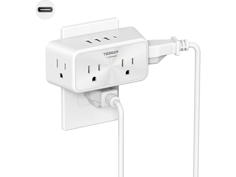 TESSAN Surge Protector Outlet Splitter (4 Outlets, 4 USB)