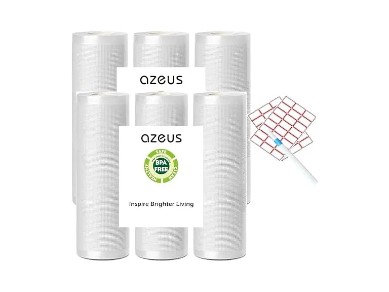 AZEUS Vacuum Sealer Bag Rolls, 3 Rolls 