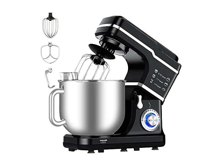Stand Mixer, 7.5 Qt Stand Food Mixer 10 Speed Black 