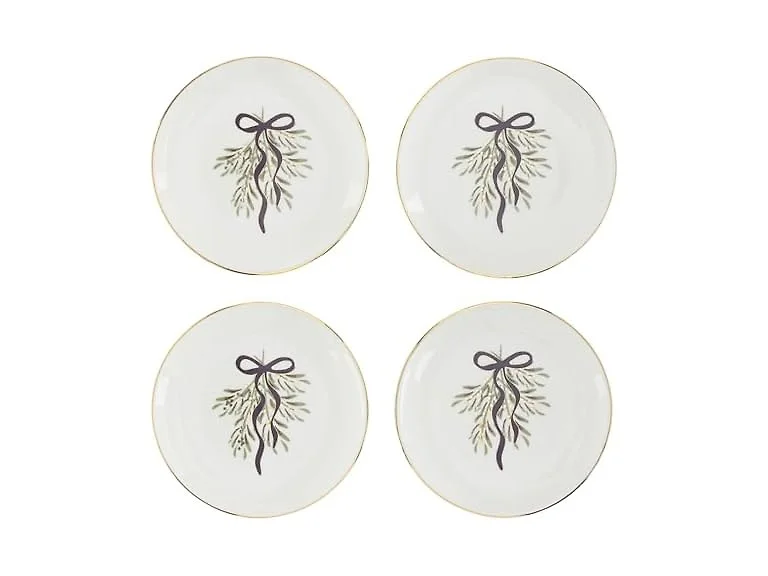 Appetizer Plates - Set of 4 Lilac Bow