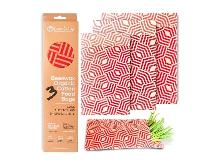 48 Pack Beeswax Organic Cotton Food Bags