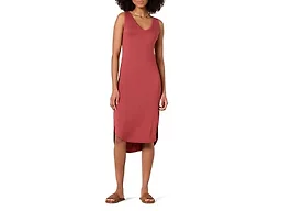 Amazon Essentials Women's Lightweight Jersey Regular-Fit Sleeveless V-Neck Midi Dress, Easy to Wear, 41" Length (Previously Daily Ritual), Brick Red, Medium
