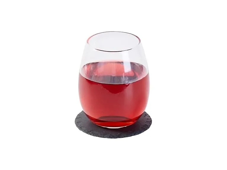 Restaurantware Round Slate Coasters Set - 4" Stone