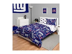 FOCO New York Giants NFL Team Color Bed In a Bag Comforter Bedding 5 Piece Full Set