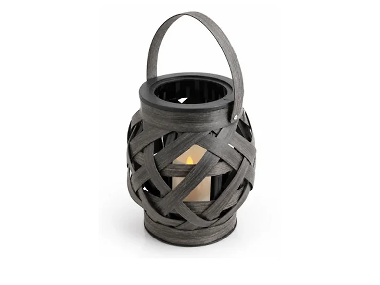 Decorative Basket Weave Lantern with LED Candle