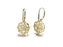 AAA IGT-DAAS-DEBS595-G Sterling Silver Crystal Earrings Gold 