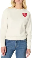 Amazon Essentials X Sofia Grainge Unisex Babies' Boxy Drop Shoulder Crewneck Sweatshirt, Ivory Ivory Red Valentine, X-Small