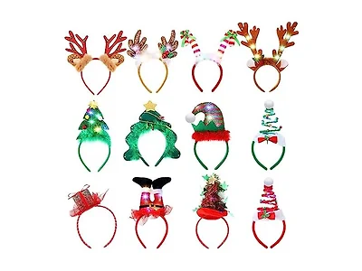 12 Pcs Light Up Christmas Headbands