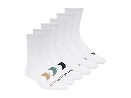 Hurley Men's 12-Pairs Crew Socks - White/Brown - 10-13