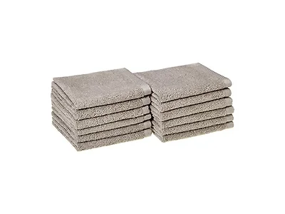 Amazon Basics Washcloths 12pk Platinum
