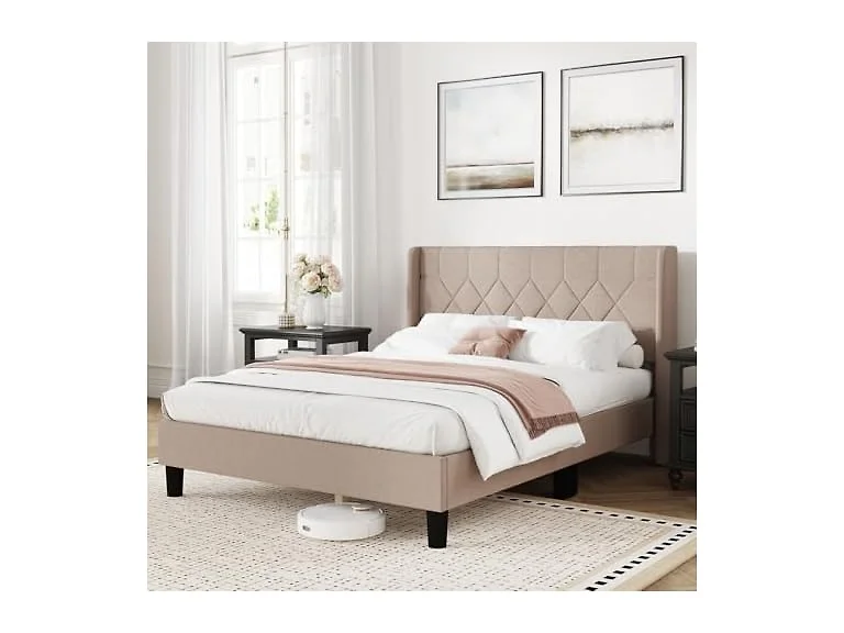 Novilla Full Size Bed Frame Beige