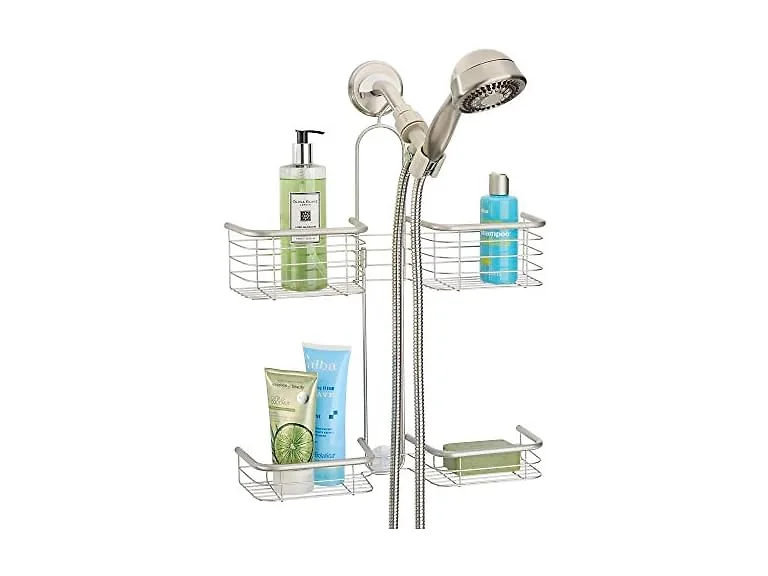 iDesign Hanging Handheld Shower Hose Caddy, Satin