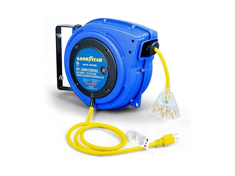 Goodyear Extension Cord Reel Retractable 16AWG x 50'