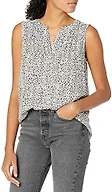 Amazon Essentials Women's Sleeveless Woven Shirt Shirt, Mini Leopard, Medium