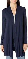 Amazon Essentials Women's Long-Sleeve Open-Front Long Cardigan, Navy, Large