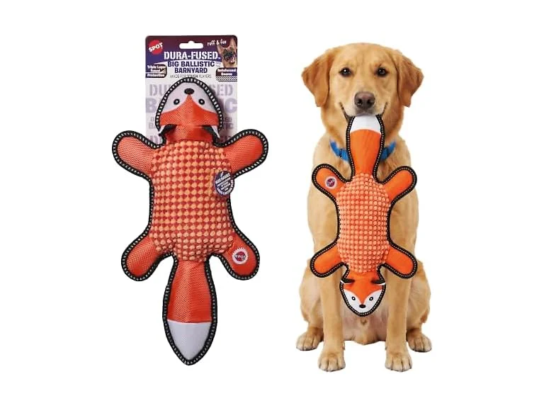 SPOT Dura-Fused Big Ballistic Barnyard Fox Dog Toy
