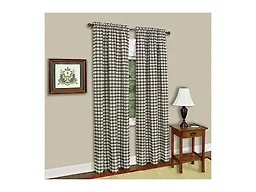 Sweet Home Collection SHC-PANEL-1605-TAUPE 42X84 Buffalo Check Single Panel Curtains Taupe