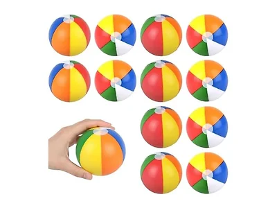 Foam Beach Balls, 2.5 Inch, Sold Deflated, Pack of 24