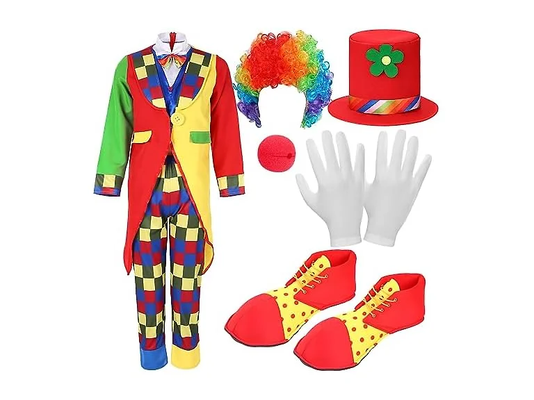 7 PC Clown Costume With Accessories