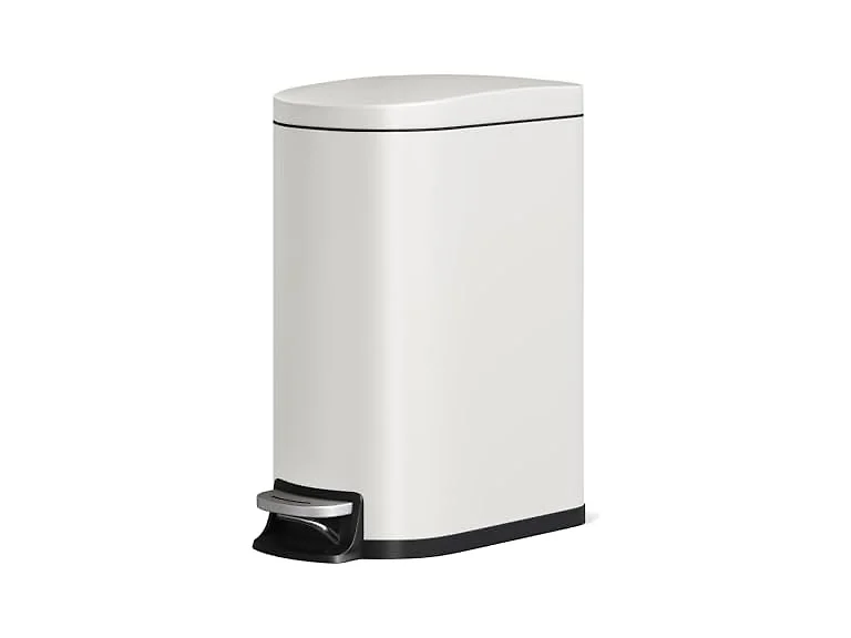 Takywep 13 Gal Step-On Trash Can White