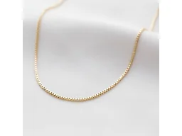 Italian Made 18K Yellow Gold Plated Sterling Silver 24" Box Chain