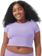 florence by mills Women's Cozy Crush Easy Cropped Tee Shirt, Millie Lavender, Small