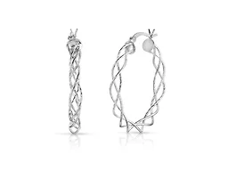 Yeidid 925 Sterling Silver 40MM Braided Hoop Earrings