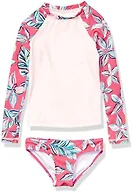 Kanu Surf Girls' Rash Guard 2-pc Swim Set, Charlotte Pink, Medium (10)