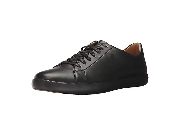 Cole Haan Men's Grand Crosscourt II Leather Sneaker, Black Leather/Black, 14-W US