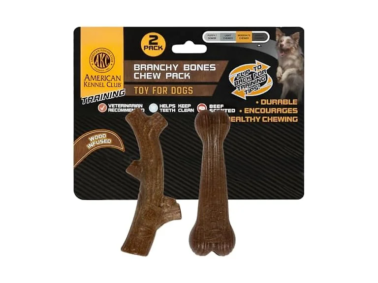 American Kennel Club 2 Pack Training Dog Chew Toy, Branches