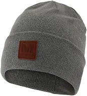 Merrell Gannet Hat with Leather Patch, Rib Knit Beanie with Cuff for Warmth & Adventure