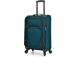 U.S. Traveler Aviron Bay Expandable Softside Luggage with Spinner Wheels, Teal, Carry-on 23-Inch