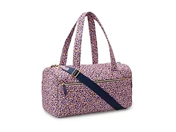 Amazon Essentials Women's Quilted Weekender Duffel Gym Bag with Trolley Sleeve, Navy Paisley, One Size