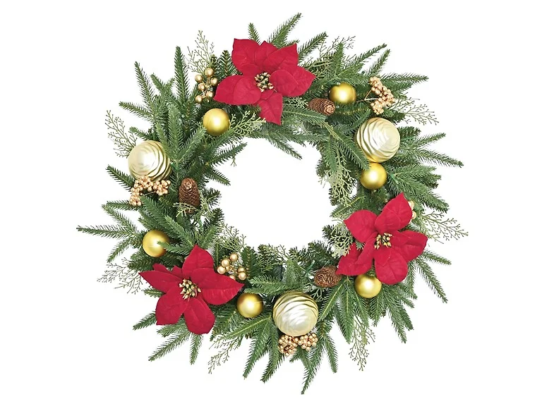 Santa's Workshop, 24" RED  WREATH, 195 TIPs