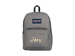 JanSport NCAA Officially Licensed Backpack, JMU Dukes, Superbreak Plus with Padded 15'' Laptop Sleeve, Spacious Computer Bag for Men & Women, Durable Daypack with Bottle Pocket, Graphite Grey
