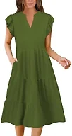 Wedding Guest Dresses for Women Plus Size Spring Clothes Ladies Tops and Blouses Olive Medium