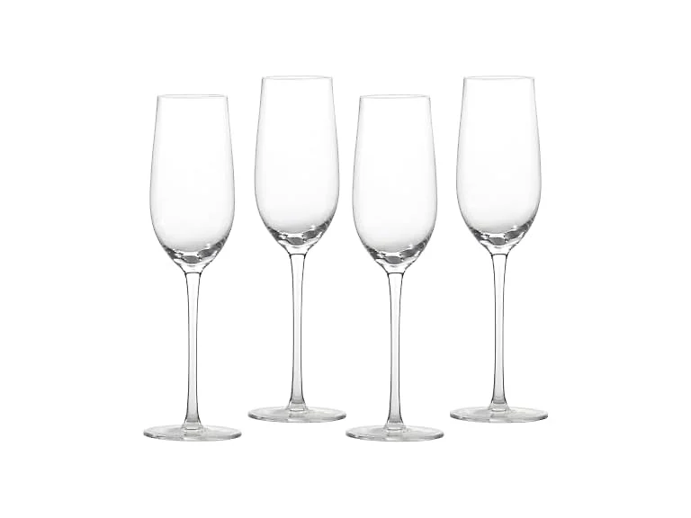 Fortessa Gala Glass, 9 Ounce Champagne Flute (Set of 4), Clear
