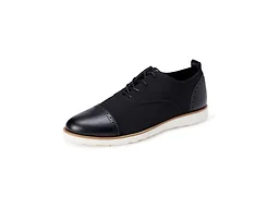 Amazon Essentials Men's Oxford Brogue Knit Dress Sneakers with Foam Insole, Black, 10.5