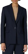 Amazon Essentials Women's Regular-Fit Woven Single-Breasted Blazer, Navy, 4